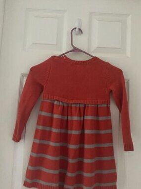 Nula Bug Knit Dress Size 4T Girls Orange Gray
